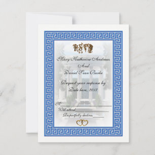 RSVP Greek Key design Card