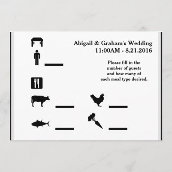 Rsvp Guests And Meal Options Invitation by WeddingButler at Zazzle