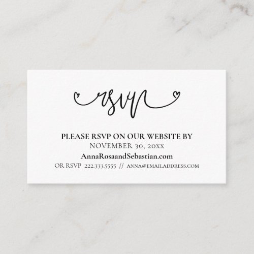  RSVP Hearts Wedding Website  Simple Enclosure