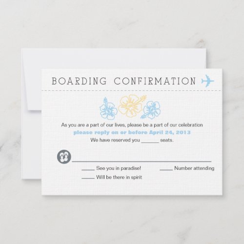 RSVP Hibiscus Flower Boarding Pass