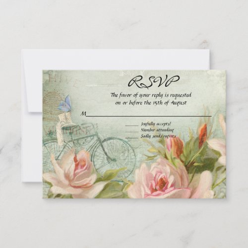 RSVP Hipster Bicycle Roses Rustic Wood Cottage