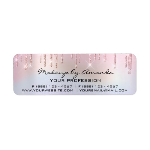 RSVP Holographic Ombre Pastels Drips BRIDE MAKEUP Label