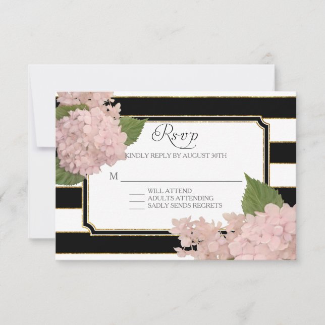RSVP Hydrangea Modern Elegant Black White Stripe (Front)