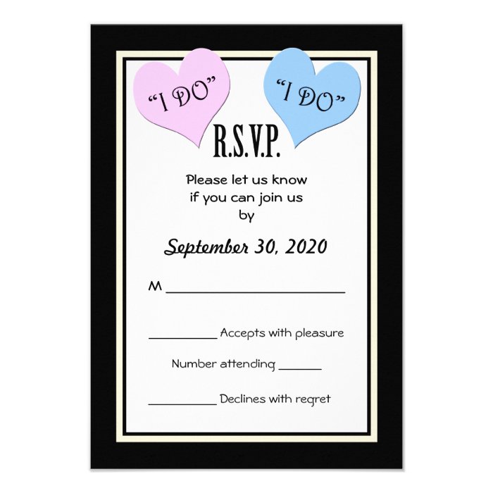 RSVP I DO Wedding Invitation Card