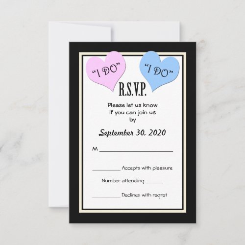 RSVP I DO Wedding Invitation Card