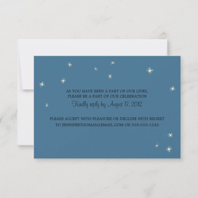 RSVP Information Card Whimsy Fireflies (Front)