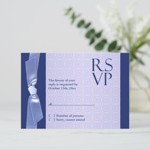 RSVP Jewish Wedding Ribbon Card | Zazzle