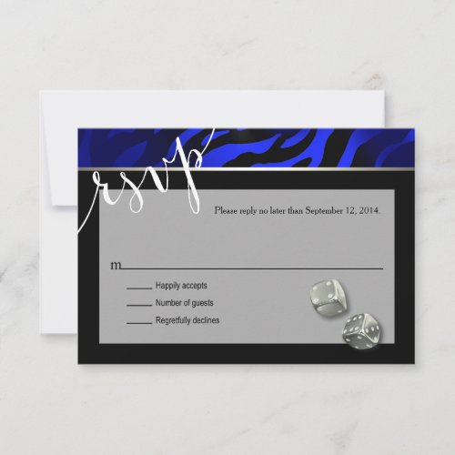 RSVP Las Vegas Art Deco Zebra  black blue silver