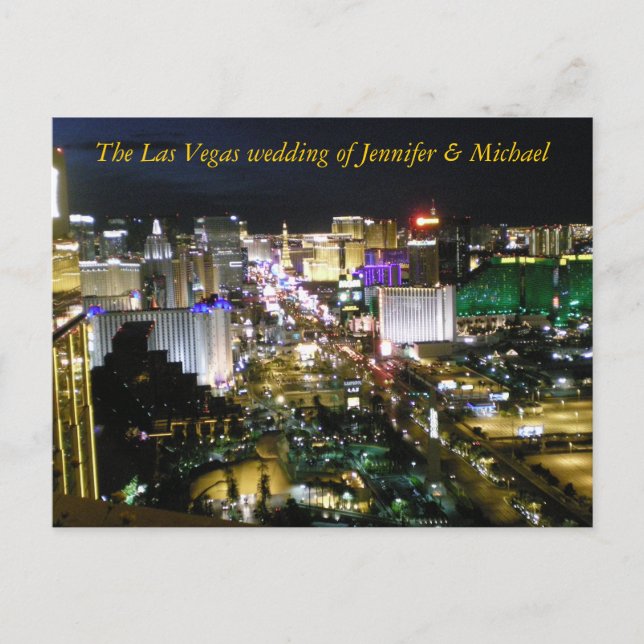 RSVP Las Vegas Wedding Guest Response Invitation Postcard (Front)
