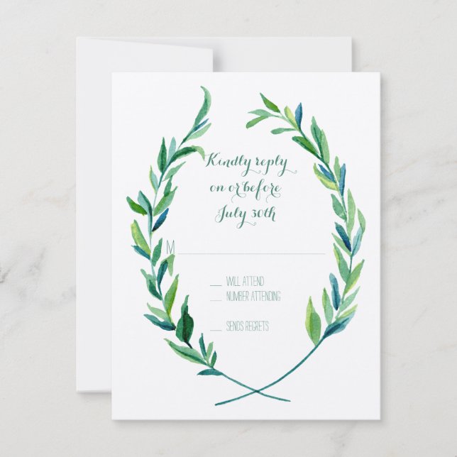 RSVP Laurel Wreath Olive Leaf Branch Modern Simple (Front)