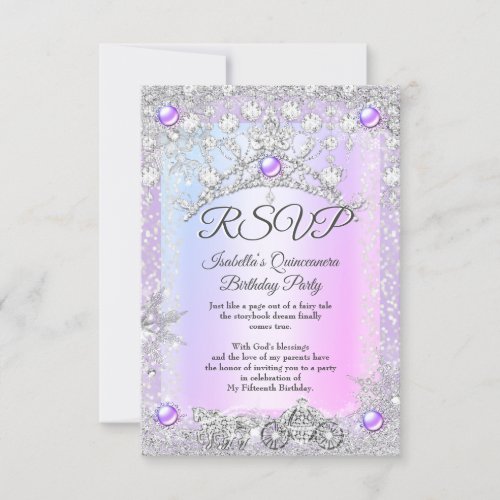 RSVP Lavender purple Quinceanera Winter Carriage 