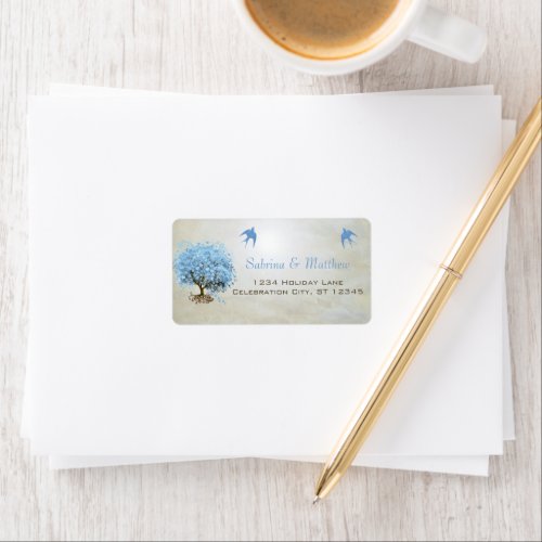 RSVP Light Powder Blue Heart Leaf Tree  Label