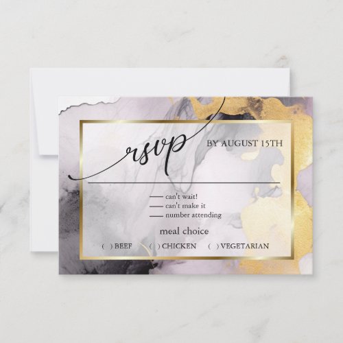 RSVP  Marbled Dusty Rose Black Gold Abstract 