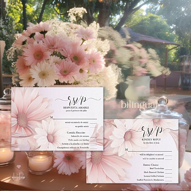 RSVP Margarita rosa elegante  (Creator Uploaded)