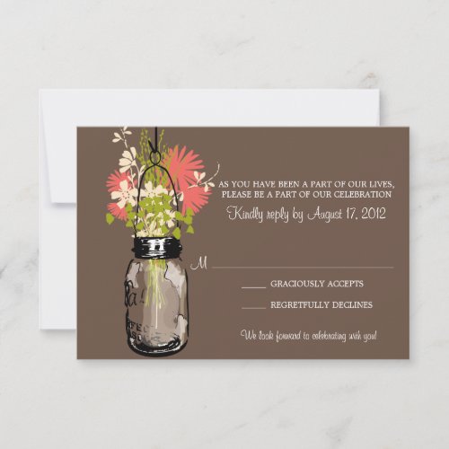 RSVP Mason Jar and Wildflowers