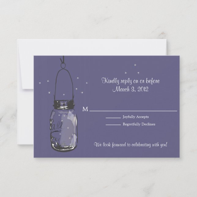 RSVP Mason Jar & Fireflies Wedding (Front)