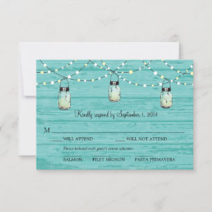 RSVP Mason Jar Wedding Card