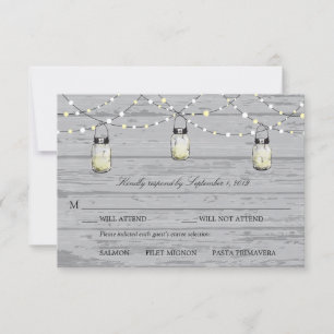 RSVP Mason Jar Wedding Card