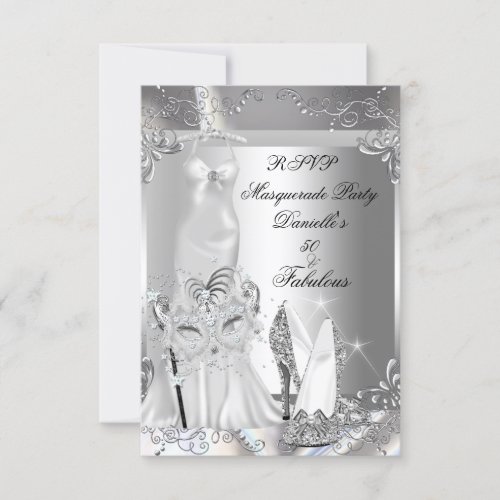 RSVP Masquerade Party Fabulous 50 Silver