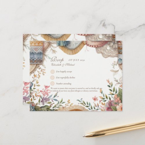 RSVP Maximalist Vintage Floral Menu Shabby Country