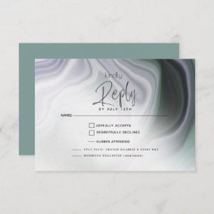RSVP MEAL CHOICE Dusty Jade and Violet Abstract