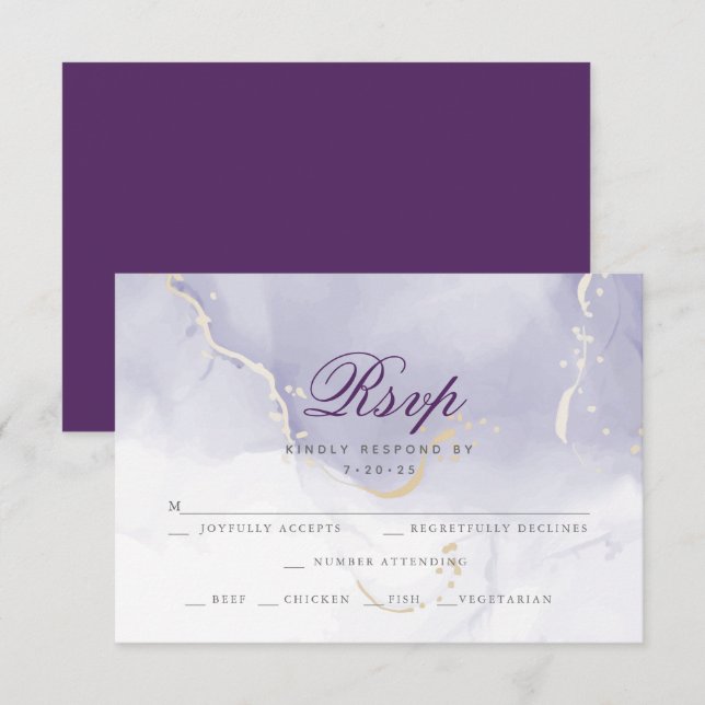 RSVP Meal Choice  |  Lilac Watercolor  Wash (Front/Back)