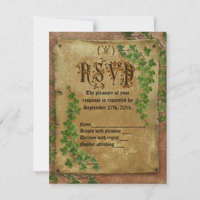 RSVP Medieval wedding Invitation (Front)