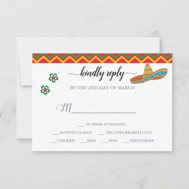 RSVP Mexican Fiesta Reply Card (Front)