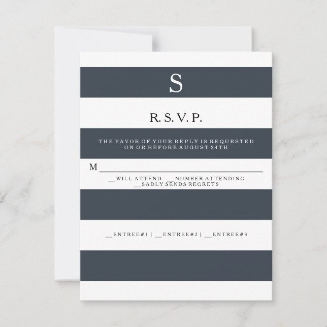 RSVP MODERN Chic Wide Stripes Monogrammed (Front)