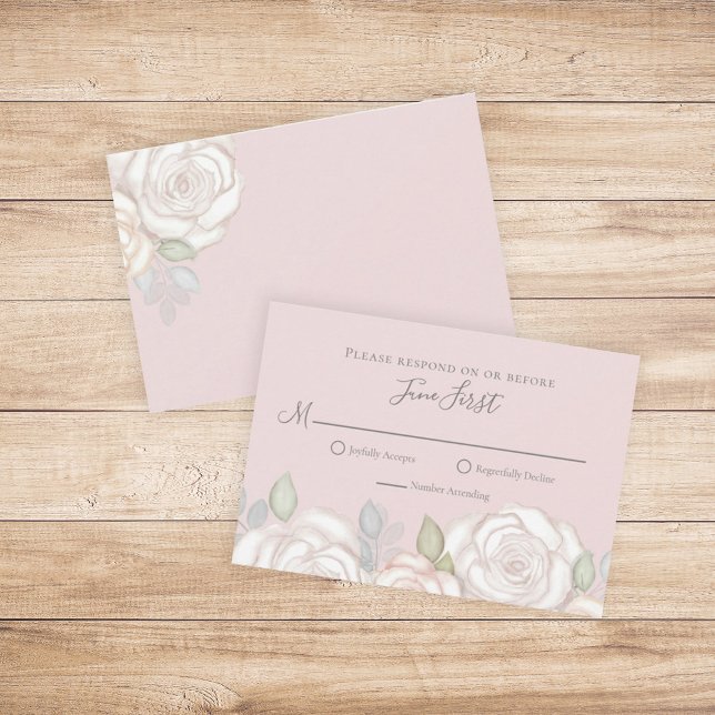 RSVP Modern Elegant Minimalist Floral Blush Pink (Creator Uploaded)