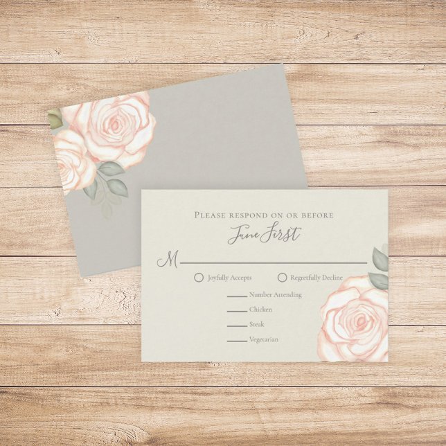 RSVP Modern Elegant Minimalist Floral Rustic Sage Card (Creator Uploaded)