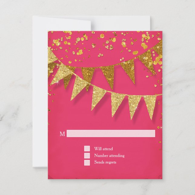 RSVP Modern Pennant Banner w Glitter Confetti (Front)