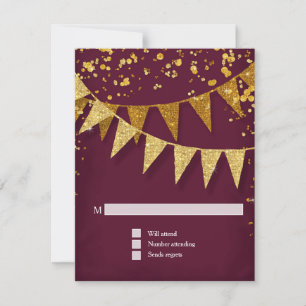RSVP Modern Pennant Banner w Glitter Confetti Card