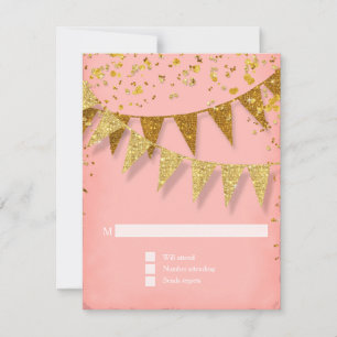 RSVP Modern Pennant Banner w Glitter Confetti Card