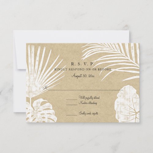 RSVP Modern Simple Kraft Tropical Leaf Beach Art