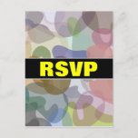 [ Thumbnail: "RSVP" + Multicolored Watercolor Look Blob Pattern Postcard ]