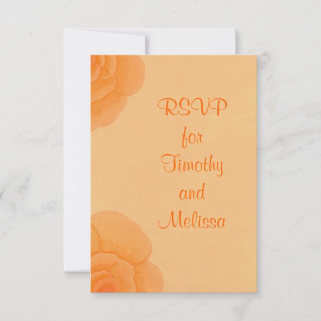 RSVP Note Cards, Faded Orange Roses (Front)