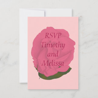 RSVP Note Cards, Pink Rose Card