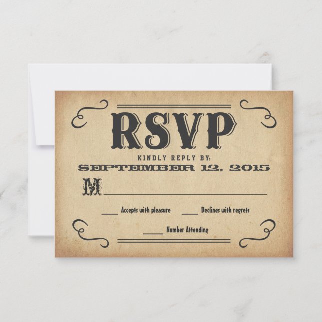 RSVP Old West Rustic Wedding Reply Card (Front)