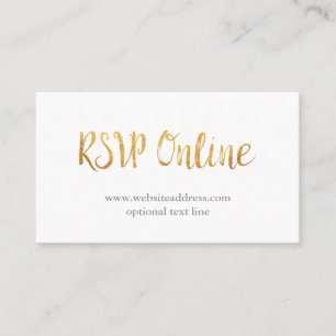 RSVP Online Card with Gold Pineapples & Script
