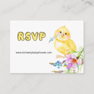 RSVP Online Little Chick Baby Shower Website  Encl Enclosure Card