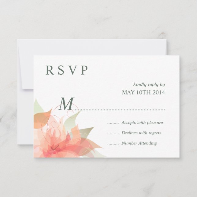 RSVP Orange Ice Floral 2 - Simple Card (Front)
