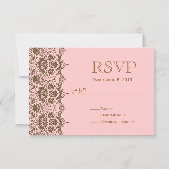 RSVP para boda en español / Wedding Rsvp Card (Front)