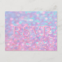RSVP | Pink Bokeh Lights Invitation Postcard