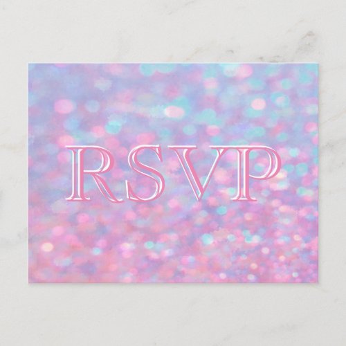 RSVP  Pink Bokeh Lights Invitation Postcard