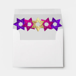 RSVP Pink Gold Purple Star on Any Color Envelope