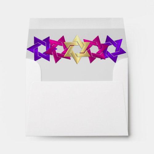 RSVP Pink Gold Purple Star on Any Color Envelope