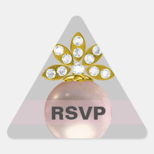 RSVP Pink pearl grey bg Triangle Sticker