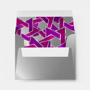RSVP Pink Purple Star of David Silver Envelope