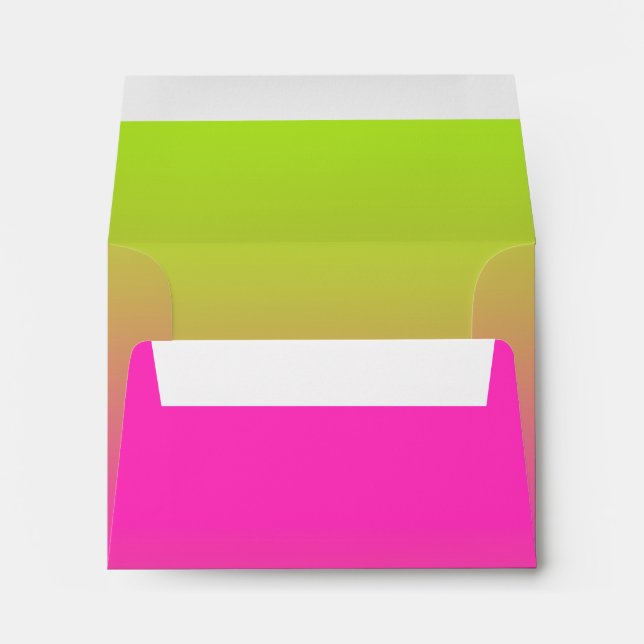 RSVP Pink to Green Ombre with Star Envelope (Back (Bottom))